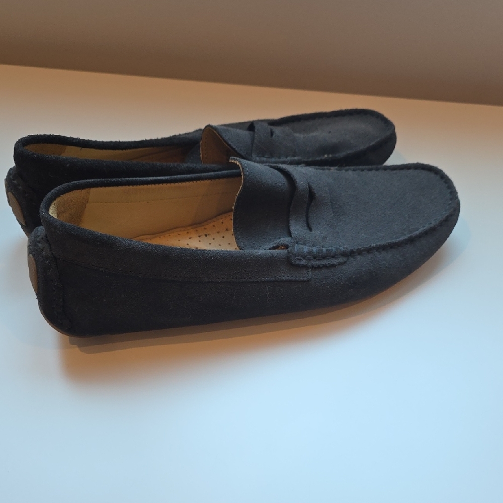 Bloomingdale's Dark Suede Loafers